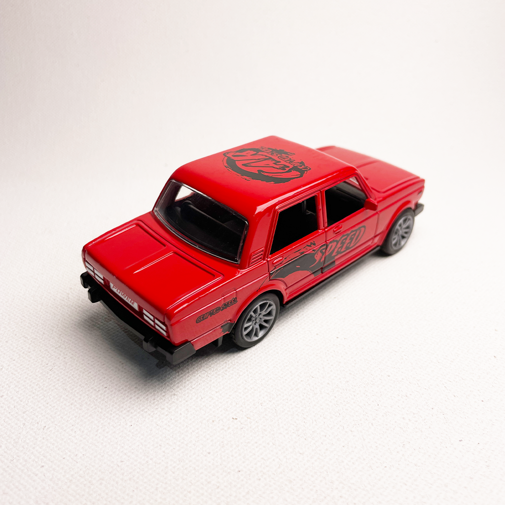 1:36 Lada Metal Diecast Car Red with Graphics