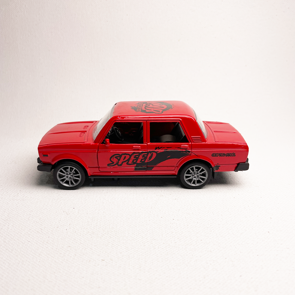 1:36 Lada Metal Diecast Car Red with Graphics