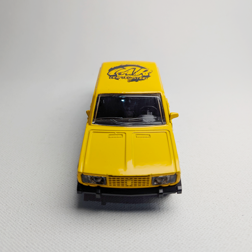 1:36 Lada Metal Diecast Car Yellow with Graphics