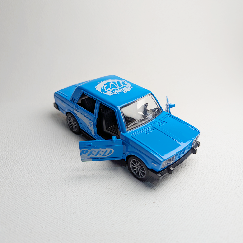 1:36 Lada Metal Diecast Car Blue with Graphics