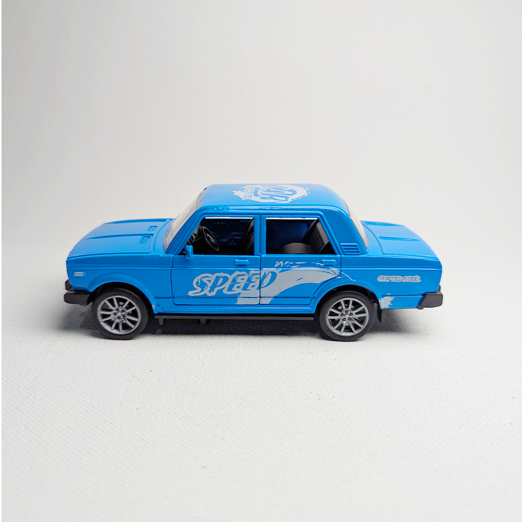 1:36 Lada Metal Diecast Car Blue with Graphics