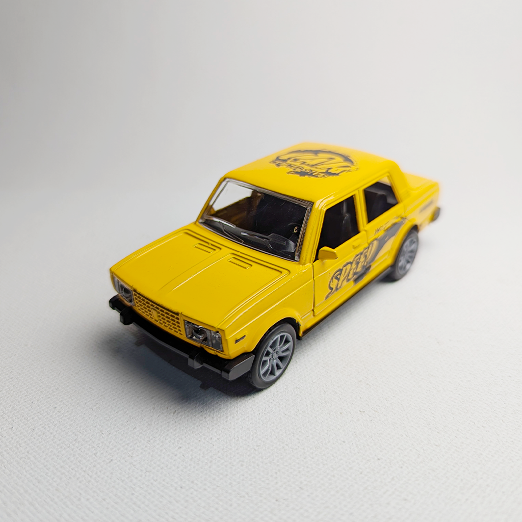 1:36 Lada Metal Diecast Car Yellow with Graphics