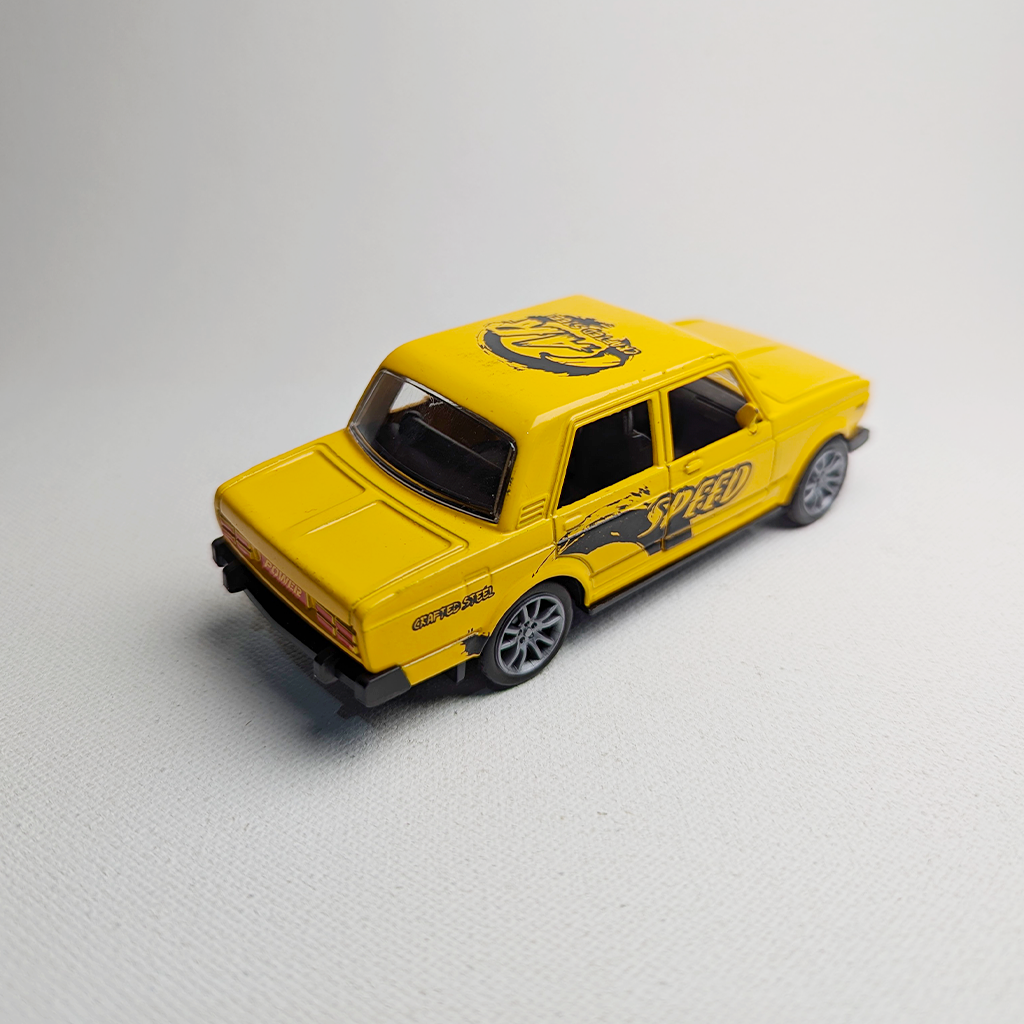 1:36 Lada Metal Diecast Car Yellow with Graphics