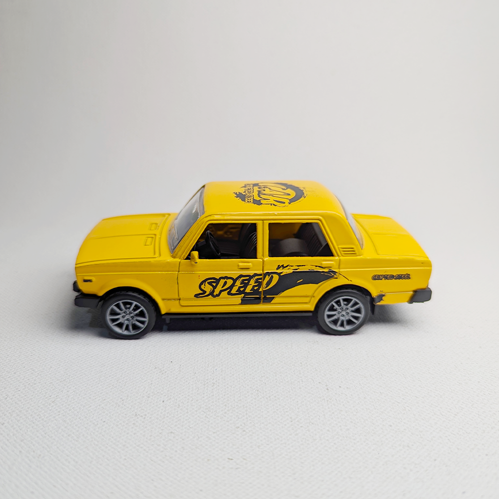1:36 Lada Metal Diecast Car Yellow with Graphics