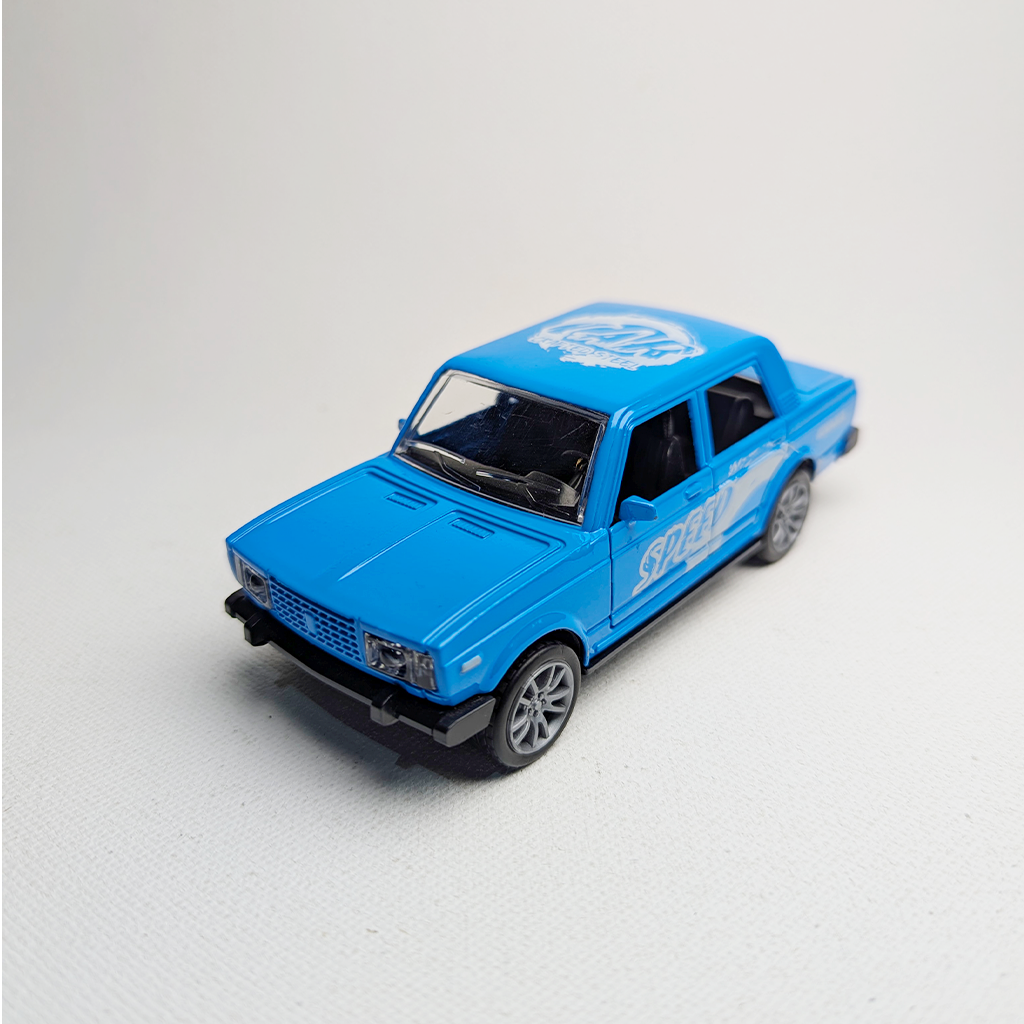 1:36 Lada Metal Diecast Car Blue with Graphics