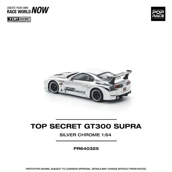 POP RACE 1:64 TOP SECRET GT300 Supra Silver Chrome