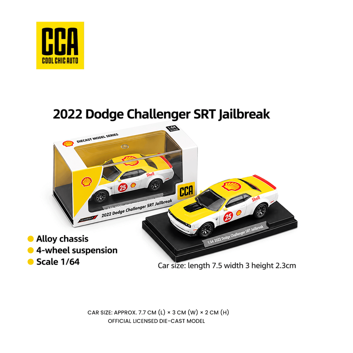 1:64 CCA 2022 Dodge Challenger SRT Jailbreak Shell