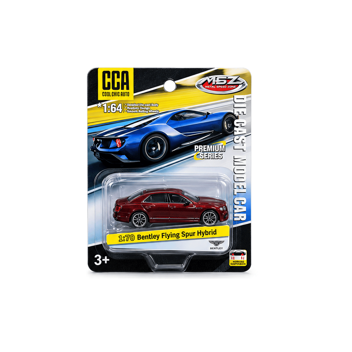 1:64 CCA Blister Bentley Flying Spur Hybrid Maroon