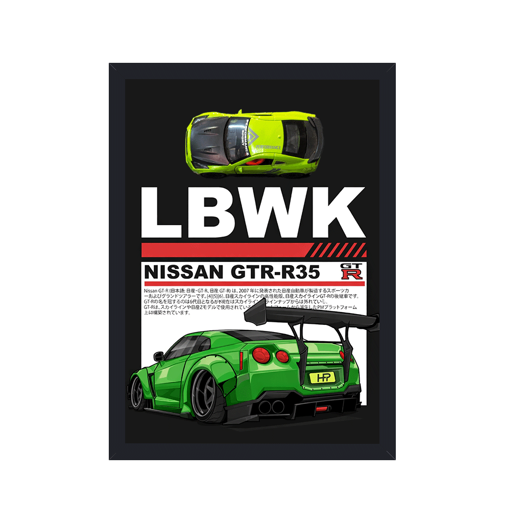 A4 3D Car Frame – Blackline Edition