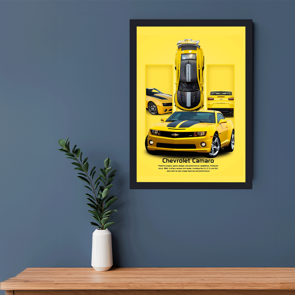 A4 3D Car Frame – Neon Drive