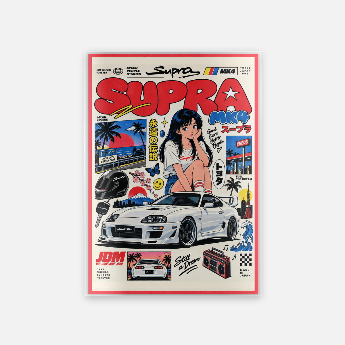 Laminated Car Art – Neon Drift