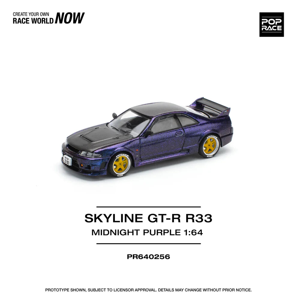 POP RACE 1:64 Nissan Skyline GT-R R33 NISMO Midnight Purple