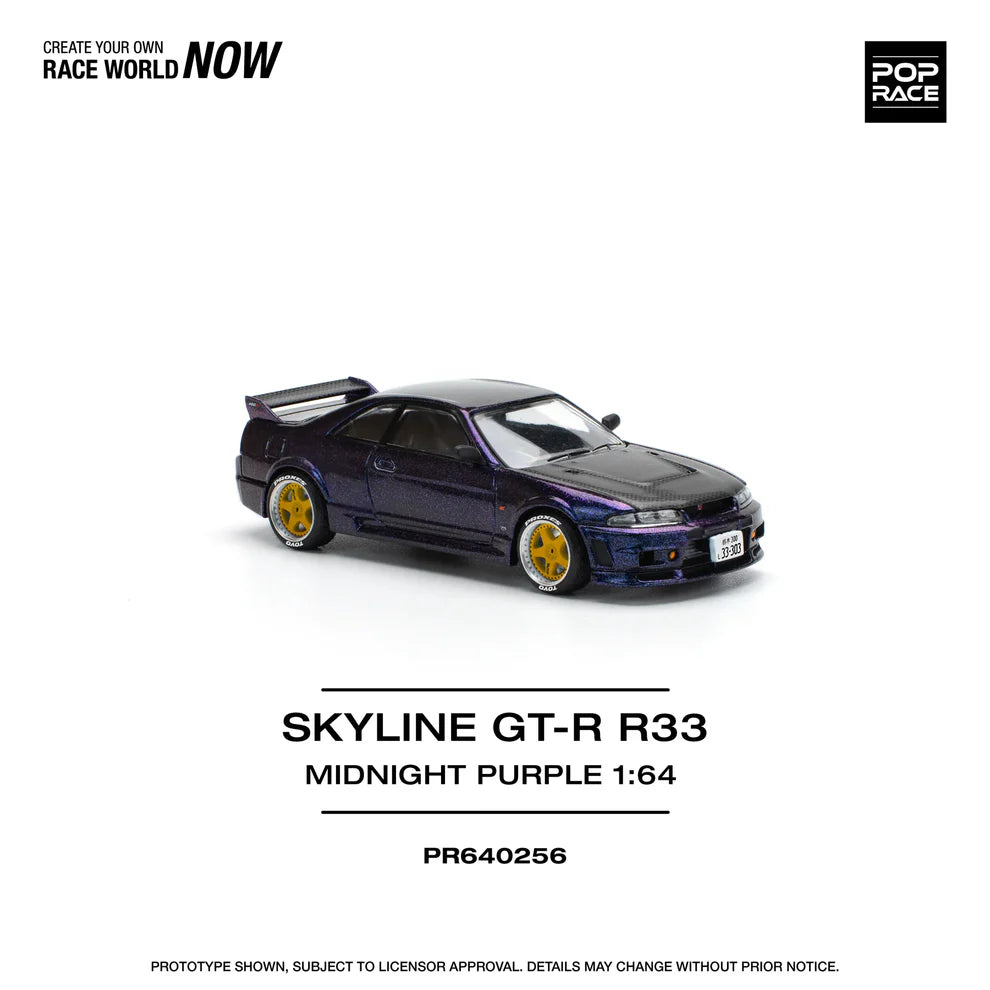 POP RACE 1:64 Nissan Skyline GT-R R33 NISMO Midnight Purple