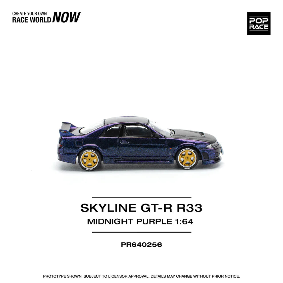 POP RACE 1:64 Nissan Skyline GT-R R33 NISMO Midnight Purple