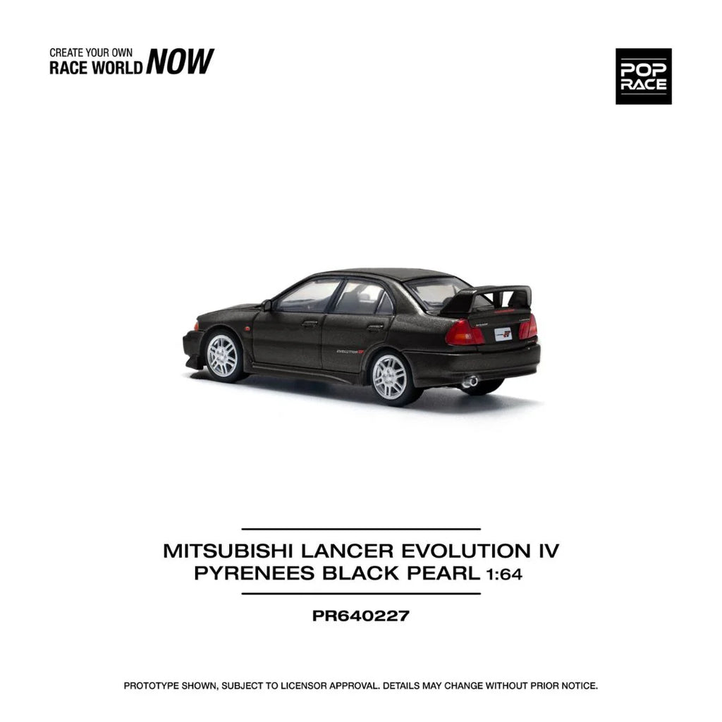 POP RACE 1:64 Mitsubishi Lancer Evolution IV Pyrenees Black Pearl