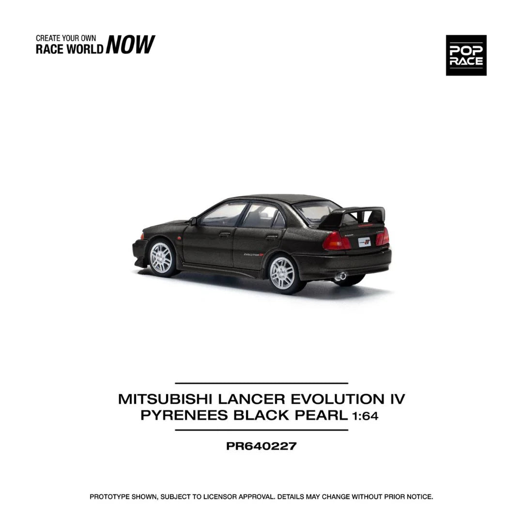 POP RACE 1:64 Mitsubishi Lancer Evolution IV Pyrenees Black Pearl