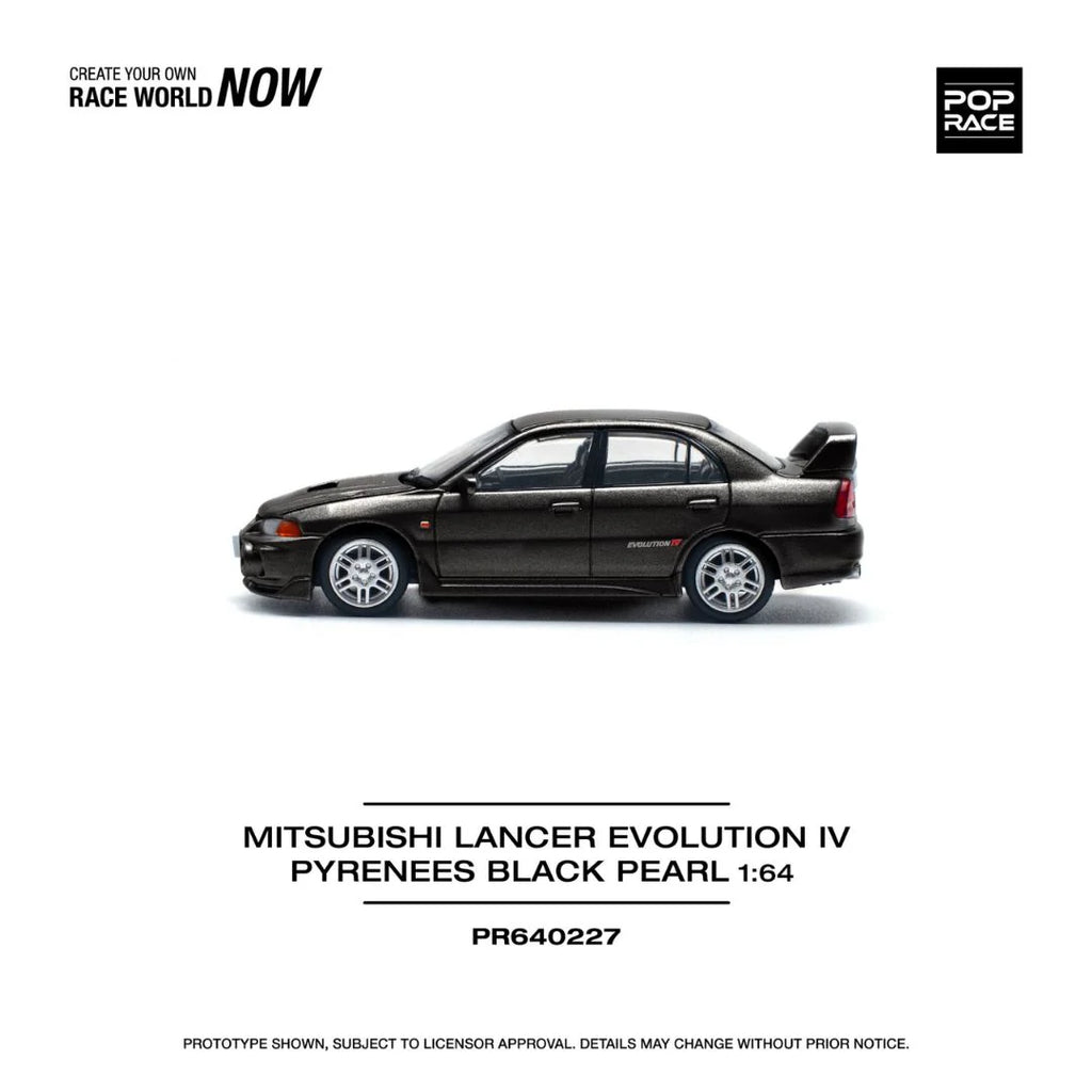 POP RACE 1:64 Mitsubishi Lancer Evolution IV Pyrenees Black Pearl