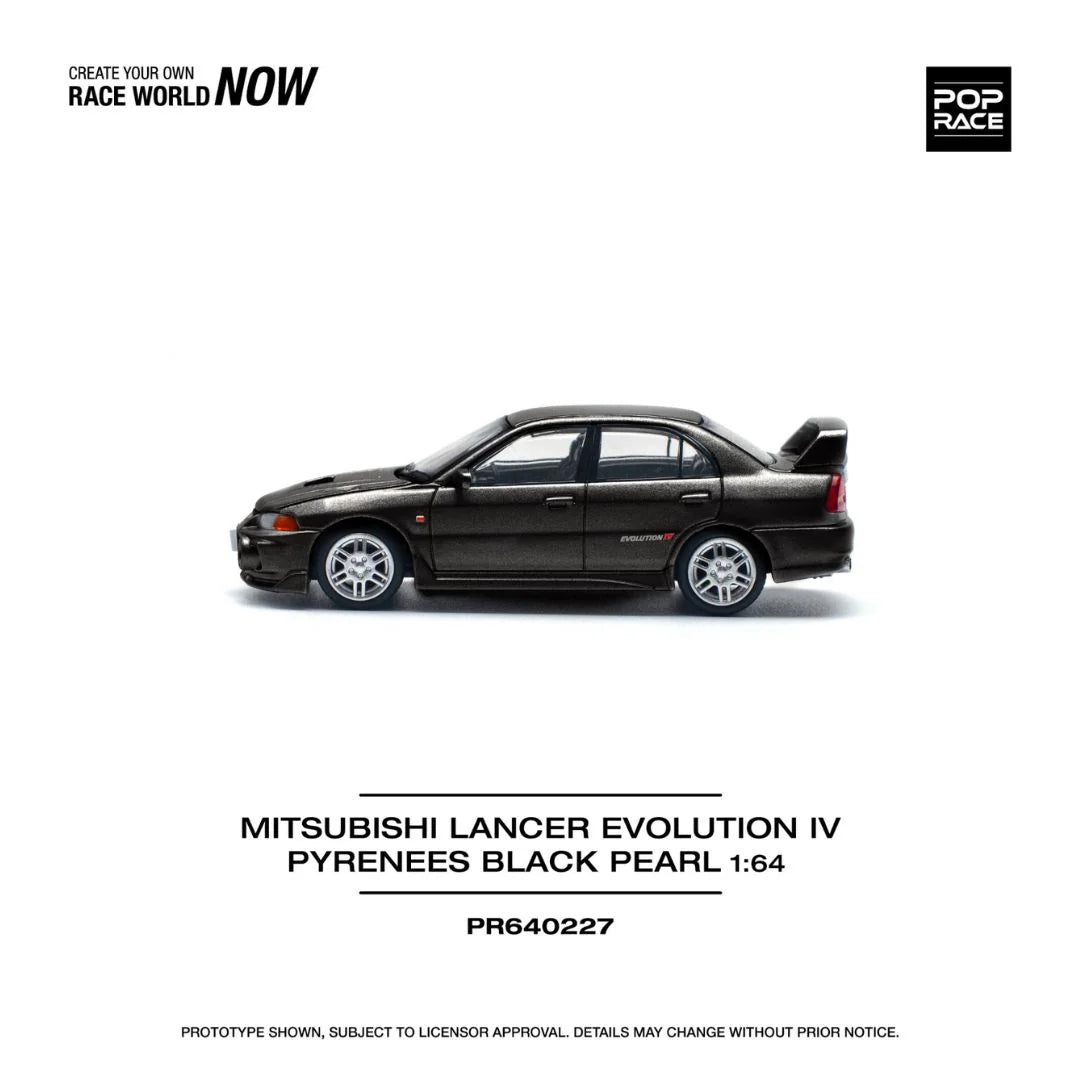 POP RACE 1:64 Mitsubishi Lancer Evolution IV Pyrenees Black Pearl