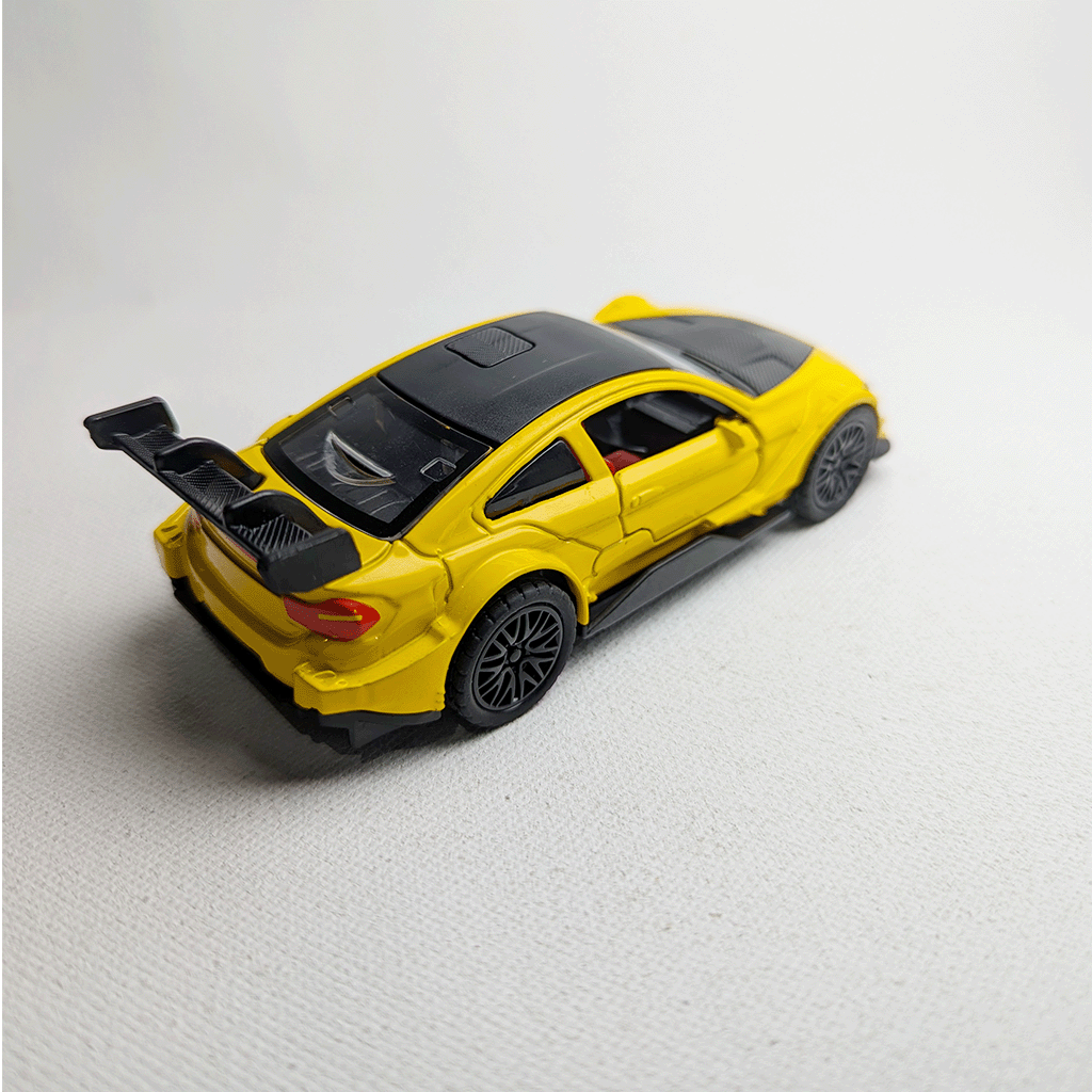 1:36 BMW M4 DTM Metal Diecast Yellow Black