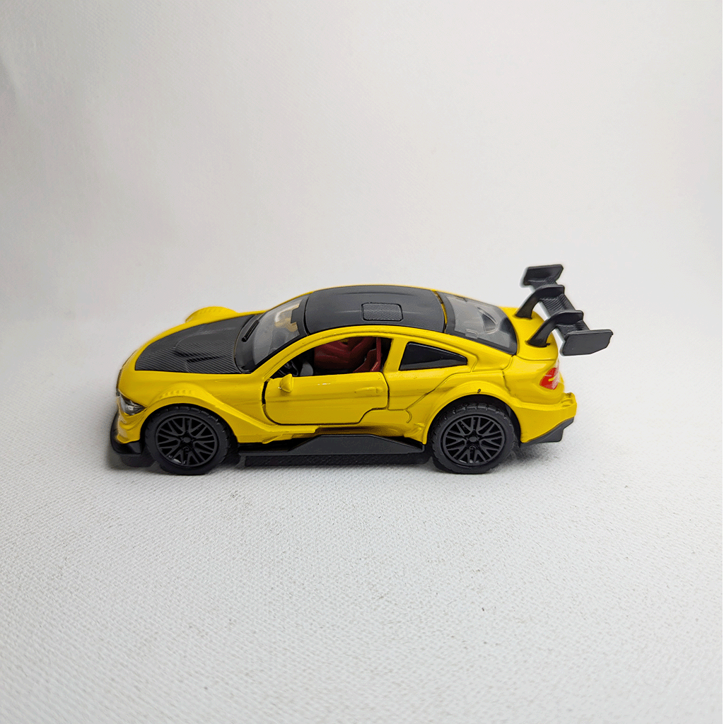 1:36 BMW M4 DTM Metal Diecast Yellow Black