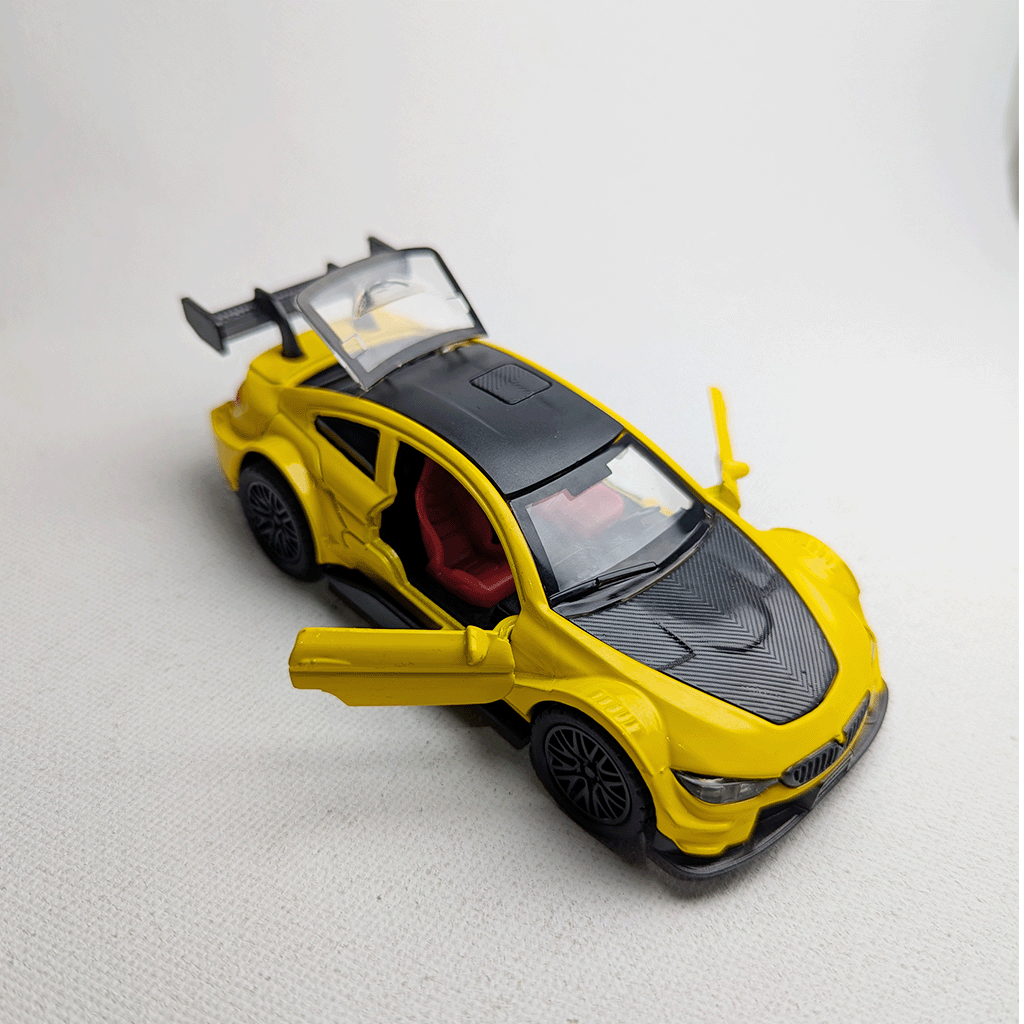 1:36 BMW M4 DTM Metal Diecast Yellow Black