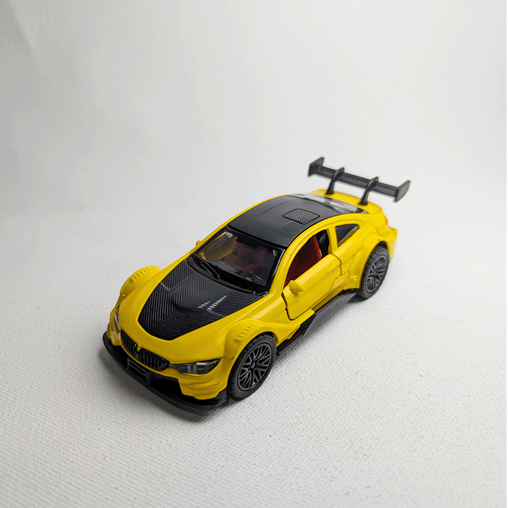 1:36 BMW M4 DTM Metal Diecast Yellow Black