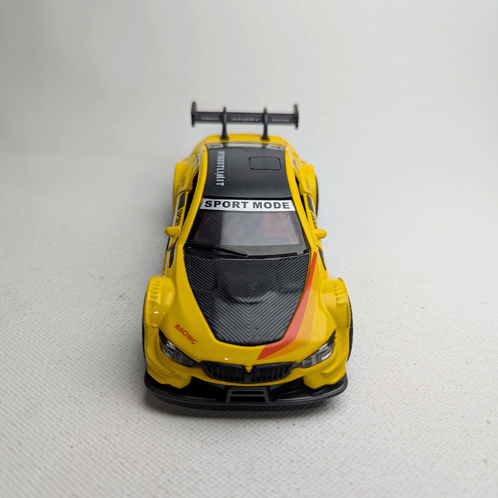 1:36 BMW M4 DTM Metal Diecast Yellow Black Red Stripe