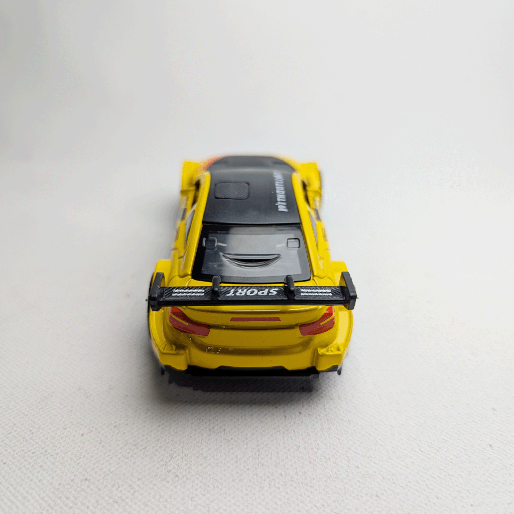 1:36 BMW M4 DTM Metal Diecast Yellow Black Red Stripe