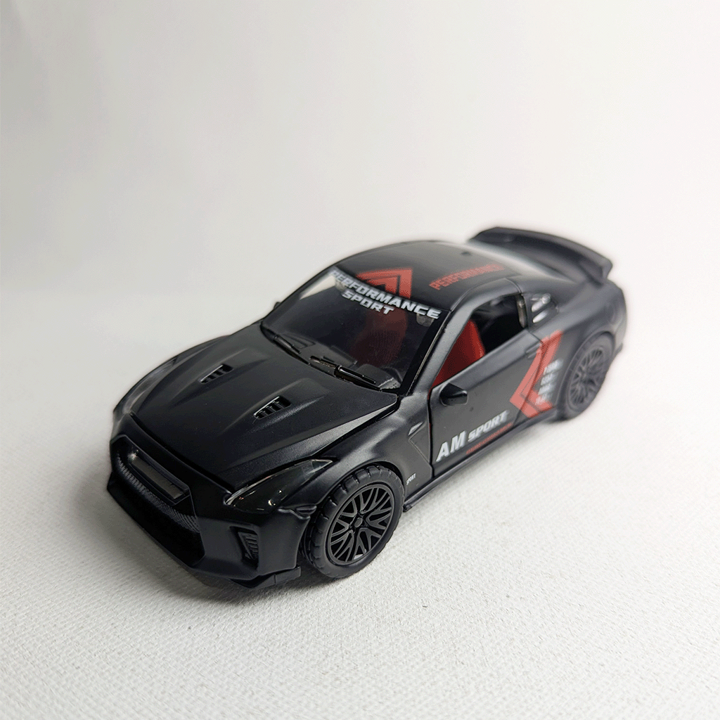 1:36 GTR R35 Metal Diecast Black with Graphics