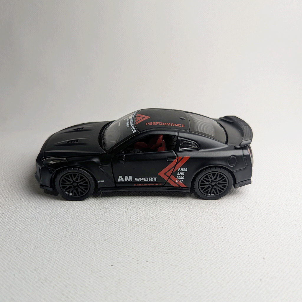 1:36 GTR R35 Metal Diecast Black with Graphics