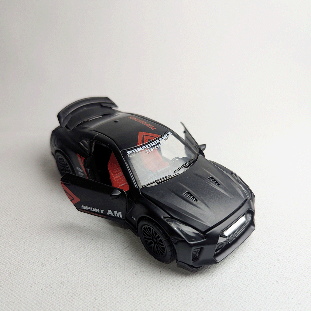 1:36 GTR R35 Metal Diecast Black with Graphics