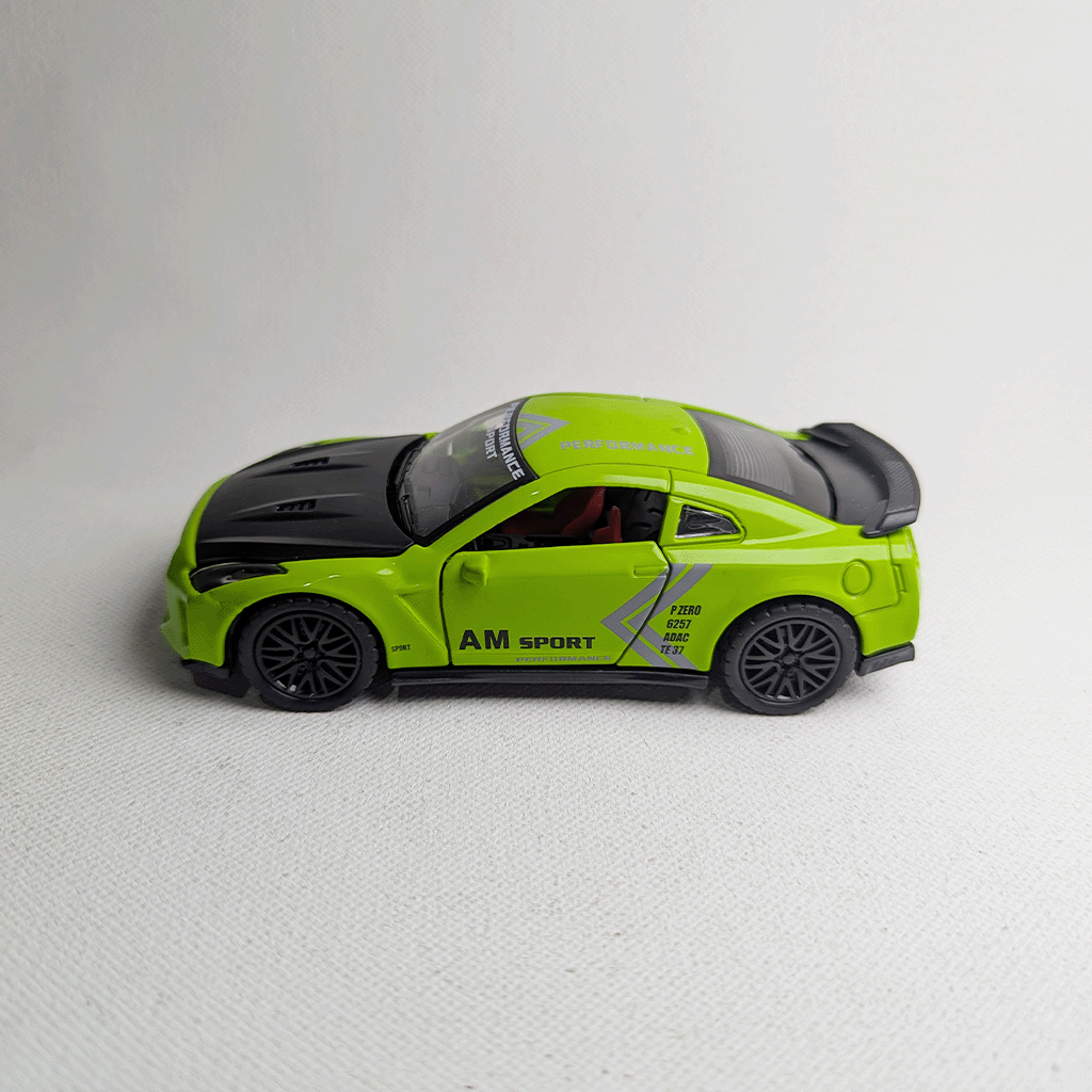 1:36 GTR R35 Metal Diecast Green with Graphics