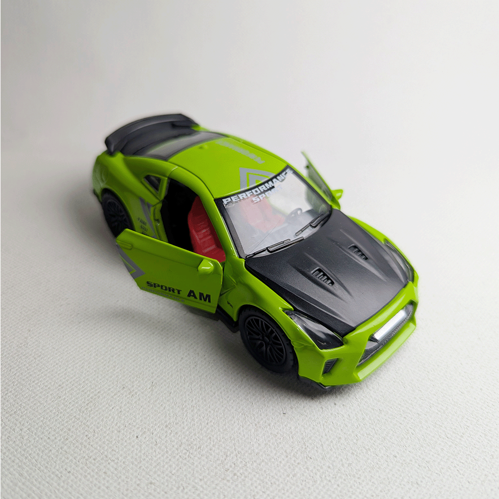1:36 GTR R35 Metal Diecast Green with Graphics